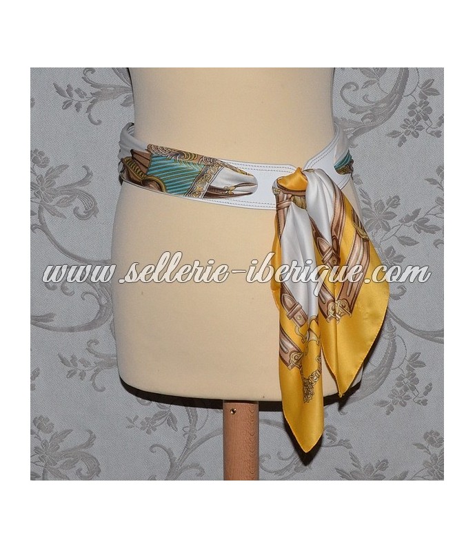 Ceinture fine en cuir pour foulard