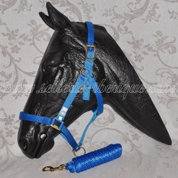 Nylon halter with rope...