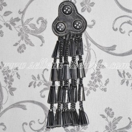 Fly fringe leather - black