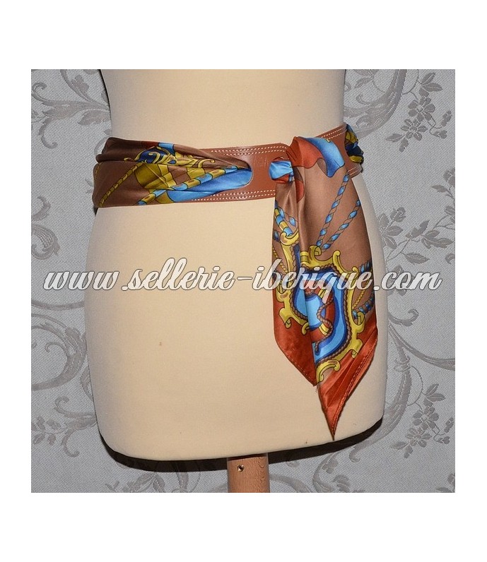 Leather thin belt for scarf