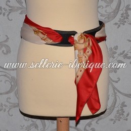 Leather thin belt for scarf