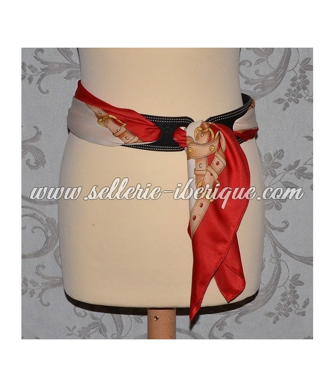 Leather thin belt for scarf