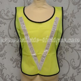 Gilets de sécurité fluo vierges avec ceinture et bretelles  rétroréfléchissantes