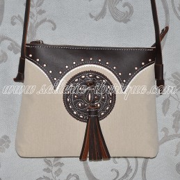 Fabric and leather handbag...