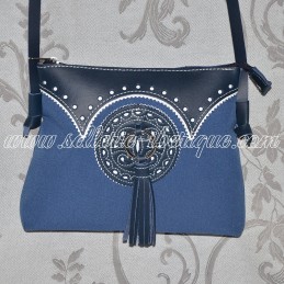 Fabric and leather handbag...