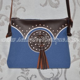 Fabric and leather handbag...