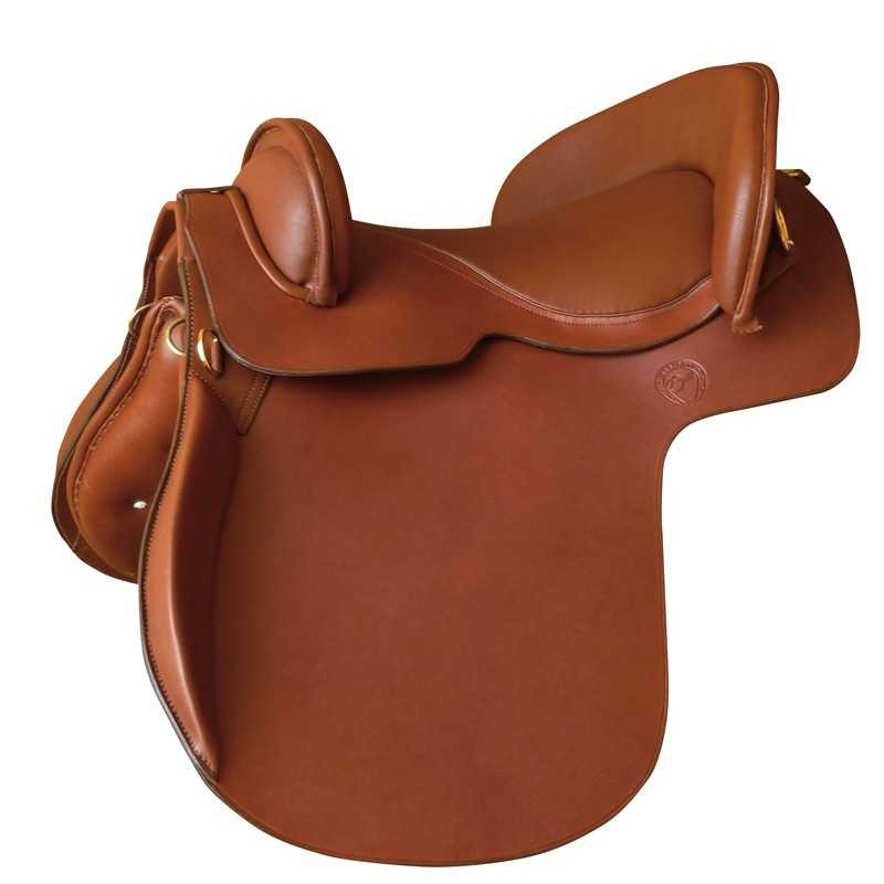 Selle d'équitation cuir lisse Marjoman