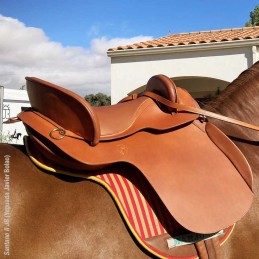 Selle d'équitation cuir lisse Marjoman