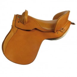 Selle d'équitation cuir lisse Marjoman