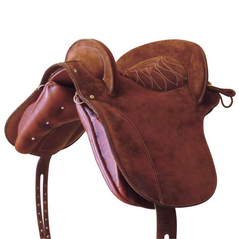 Selle d'équitation espagnole Potrera Classique cuir retourné Marjoman