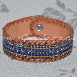 Leather bracelet - blue