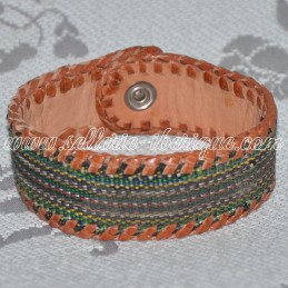 Leather bracelet - green