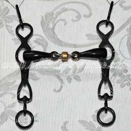 Mors d'équitation portugais double-brisure noir
