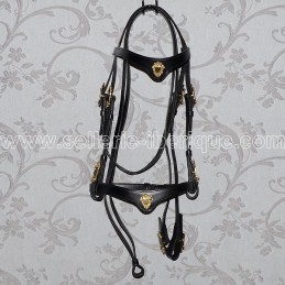 Snaffle or weymouth bridle (to choose) portuguese PEDRO LOPES "fleur de lys"